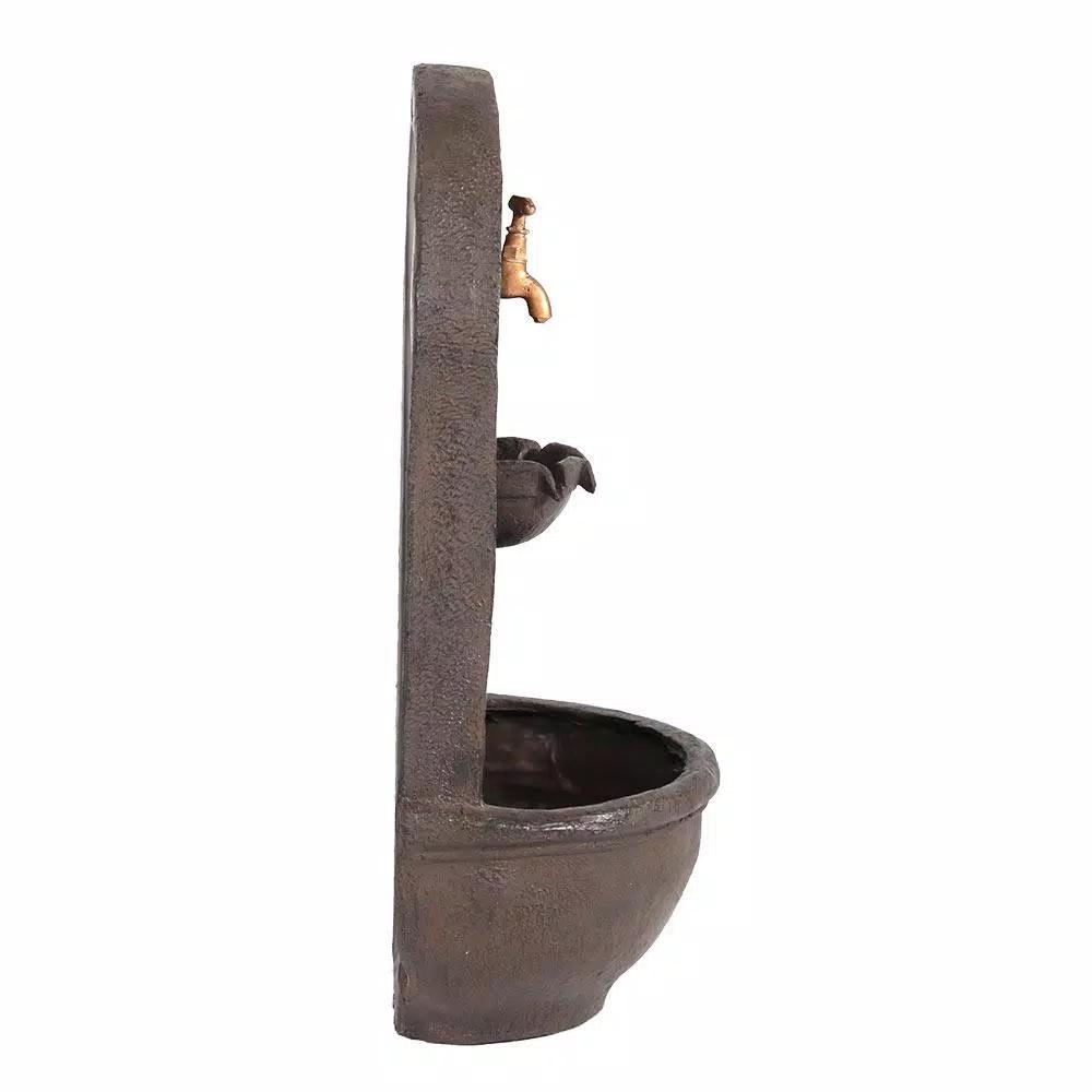 Sunnydaze Decor Messina Solar Powered Outdoor Wall Fountain, Iron Finish Resin Water Feature