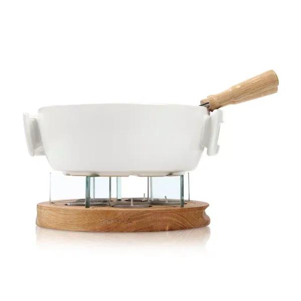 Boska Candlelight Fondue Twinkle 6-Piece Ceramic Fondue Set - White