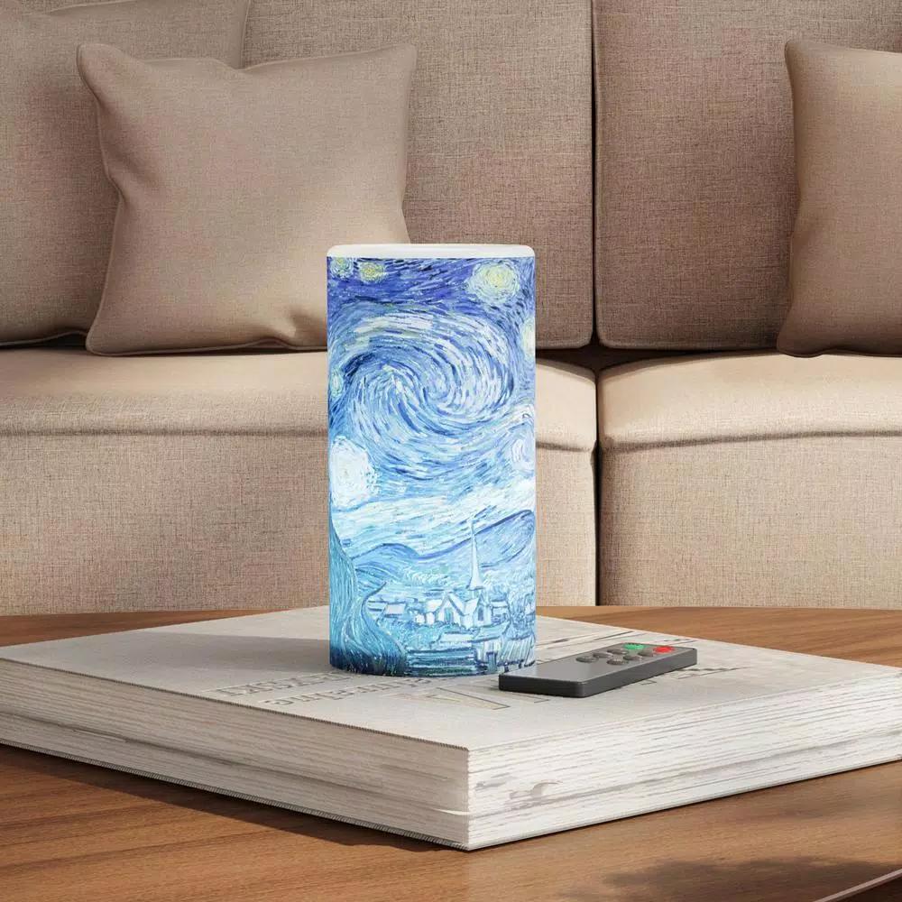 Lavish Home Starry Night LED Flameless Candle with Remote, Vanilla Scented