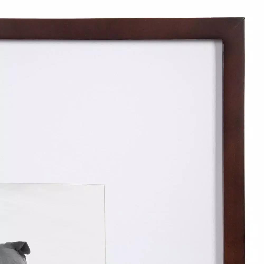 DesignOvation Gallery Wood Picture Frame Set of 2, Walnut Brown, 16x20 in. Matted to 8x10 in.