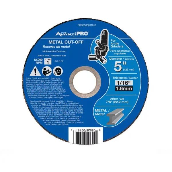 Avanti Pro 5 in. x 7/8 in. Thin Kerf Metal Cut-Off Disc, 25-Pack