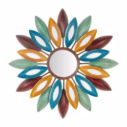 StyleWell Sunburst Art Deco Multi-Colored Metal Accent Mirror, 25.5 in. Diameter thumbnail 1