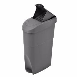 Alpine Industries 19 qt. Gray Step-On Waste Basket & Sanitary Napkin Receptacle thumbnail 2