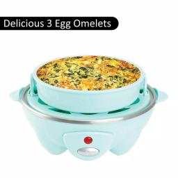 Brentwood 7-Egg Blue Electric Egg Cooker with Auto Shutoff, Poaching Tray & Omelet Maker thumbnail 3