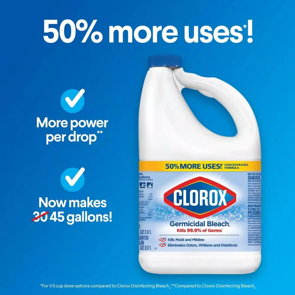 Clorox Germicidal Liquid Bleach Cleaner, 121 oz Concentrated Disinfectant