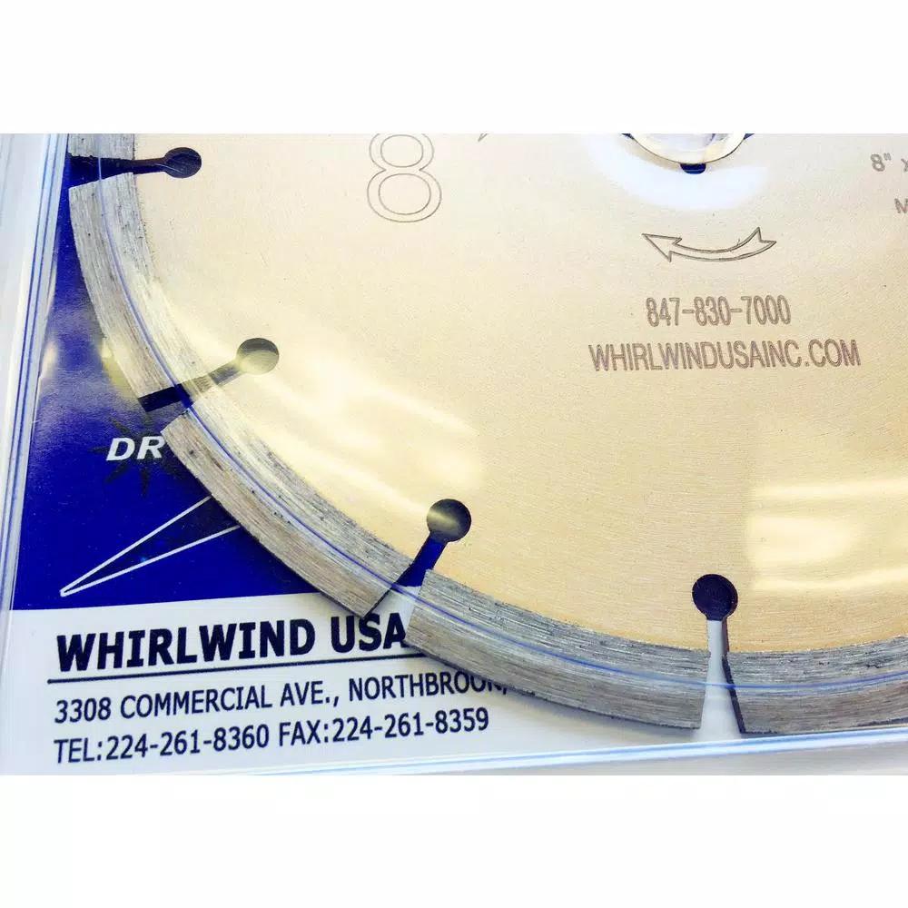 Whirlwind USA 8 in. Segmented Diamond Saw Blade for Concrete, Stone, Brick, and Masonry