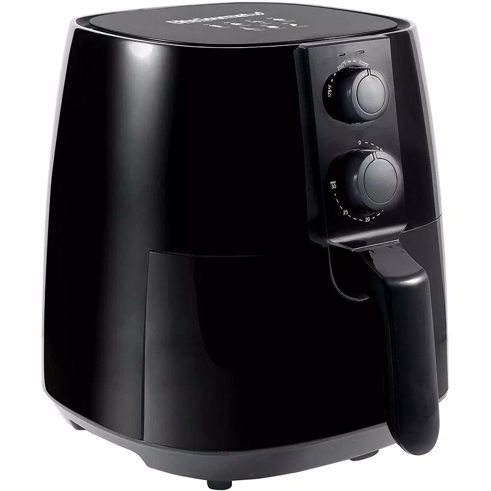 Maximatic Elite Gourmet 4 Qt. Air Fryer, 1000W Oil-Free Countertop Cooker, Black