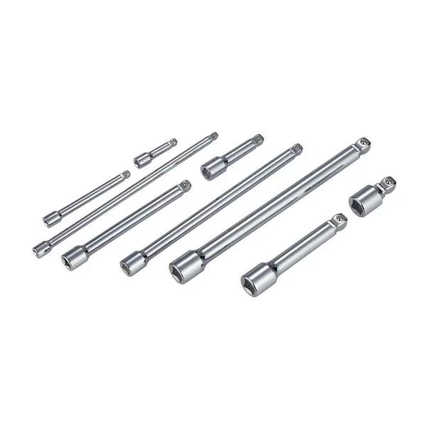Industro 9-Piece Wobble Extension Bar Set, 1/4 in., 3/8 in. and 1/2 in. Drive, Chrome Vanadium Steel