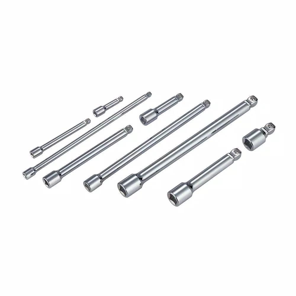 Industro 9-Piece Wobble Extension Bar Set, 1/4 in., 3/8 in. and 1/2 in. Drive, Chrome Vanadium Steel