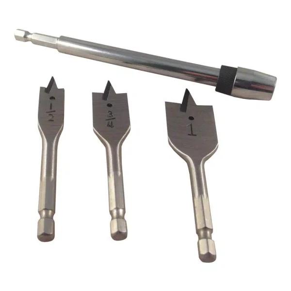 BLU-MOL Xtreme 4-Piece Spade Bit Set with 6 in. QC Extension