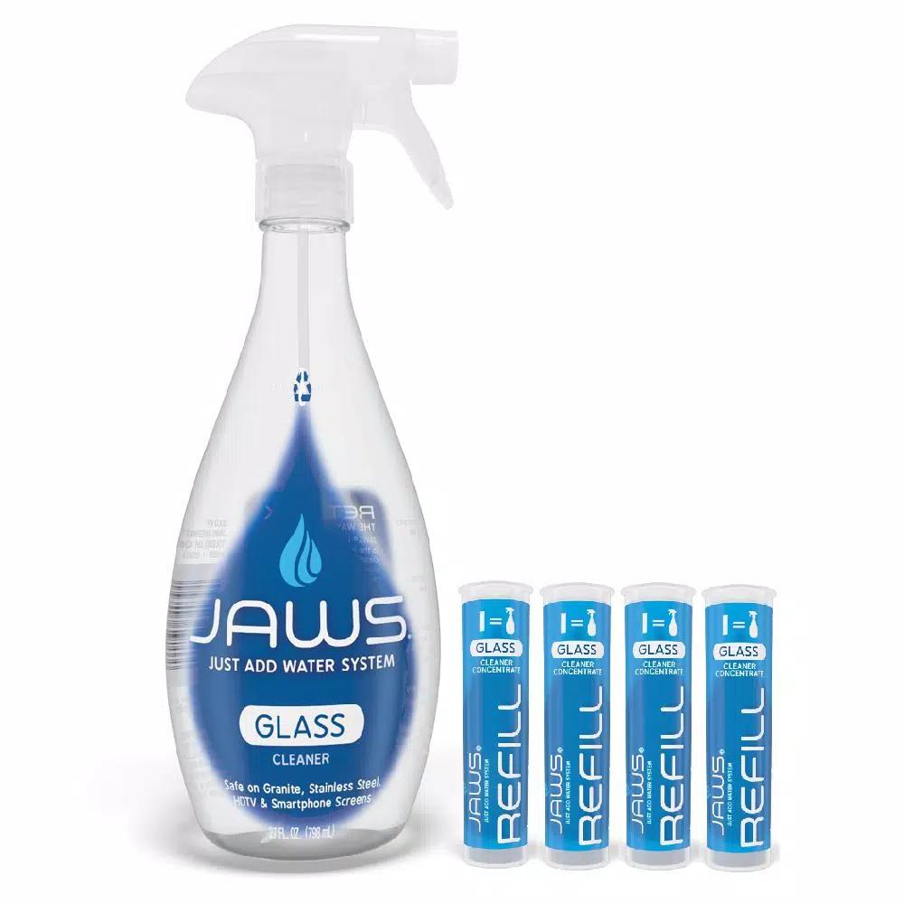 JAWS Just Add Water Glass Cleaner Refill Pods (4-Pack) - Ammonia-Free Streak-Free Formula