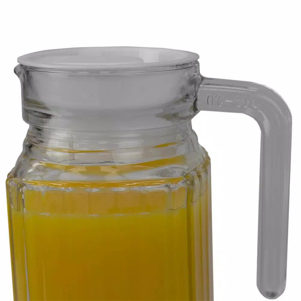 Unbranded Embellished Glass Decorative Pitcher, 33.8 fl. oz. Modern Clear Glassware