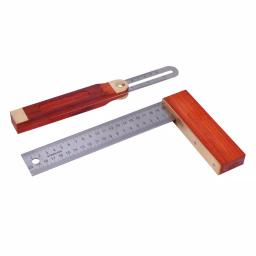 Steel Core 8 in. Try Square and 9 in. Sliding T-Bevel Set with Hardwood Handle and Stainless Steel Blades thumbnail 1
