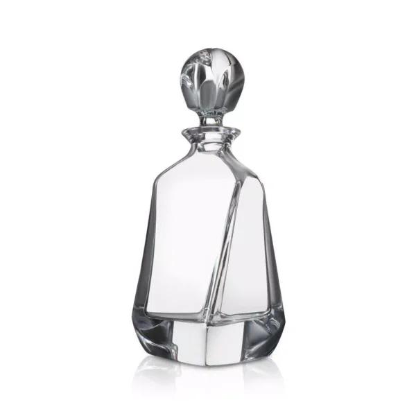 JoyJolt Aurora Crystal Whiskey Decanter, 25.3 oz Square Glass Decanter with Stopper