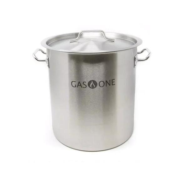 Gas One 32 Qt. Stainless Steel Stock Pot with Lid, Heavy-Duty 1.0 mm Thickness