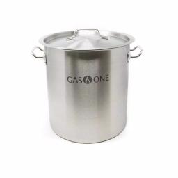 Gas One 20 Qt. Stainless Steel Stock Pot with Lid, Heavy-Duty 1.0 mm Thick Commercial Grade Kettle thumbnail 1