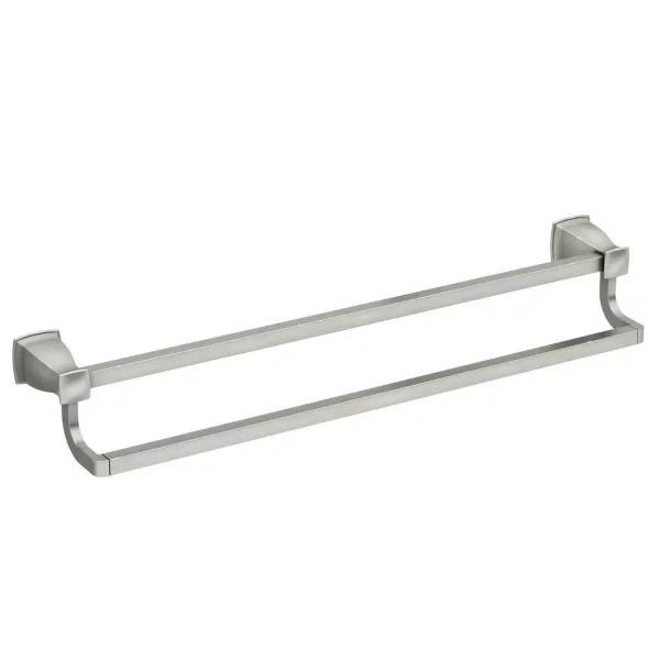 MOEN Hensley 24 in. Double Towel Bar with Press and Mark Installation, Brushed Nickel
