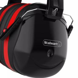 Stalwart Over-Ear Noise Reduction Ear Muffs, 30dB NRR, Foldable Black/Red thumbnail 6