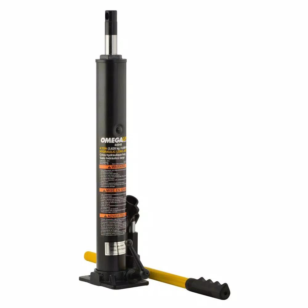 Omega 44940 Hydraulic Long Ram Crane Jack - 4 Ton Capacity - Hard Cast Steel