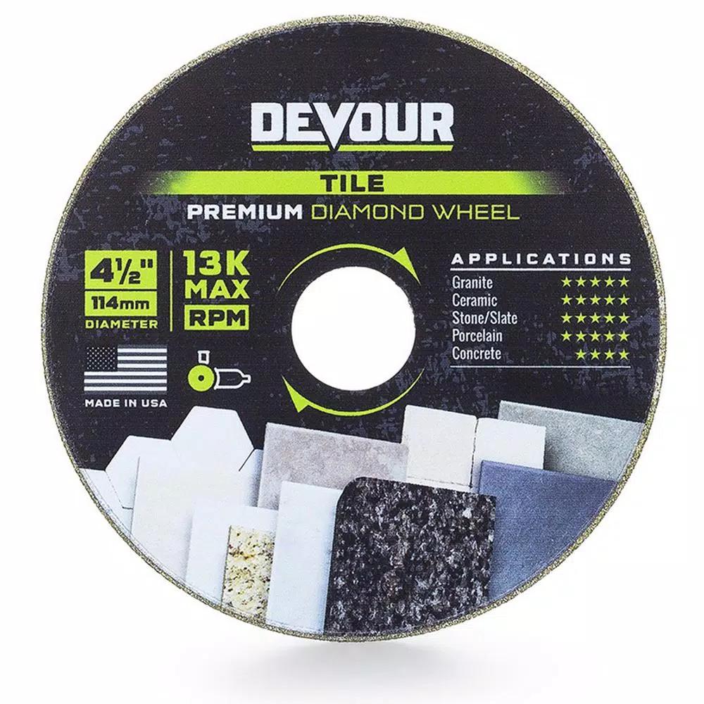 DEVOUR Premium 4.5 in. Continuous Diamond Rim Blade for Tile, Granite, Porcelain & Stone