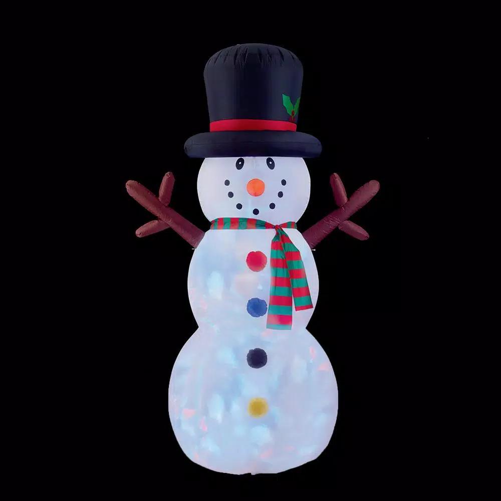 Brite Star 8 ft. Snowman Inflatable with Disco Lights, LED Holiday Decor