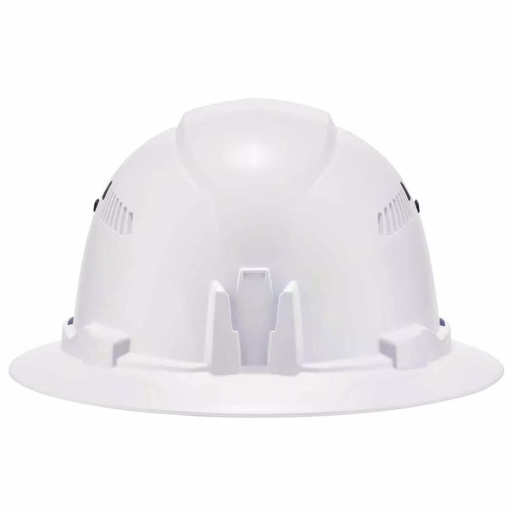 Ergodyne Skullerz 8973 Class C Full Brim Vented Hard Hat with Ratchet Suspension - White