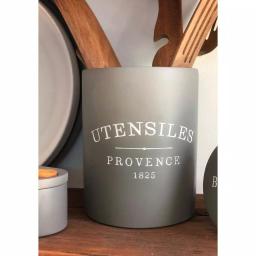 Fox Run 7 in. Slate Grey Round Cement Utensil Holder - Durable Kitchen Tool Crock thumbnail 7
