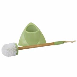 Home Basics Bliss Collection 18.25 in. Bamboo Toilet Brush and Holder Set with Nylon Bristles thumbnail 1