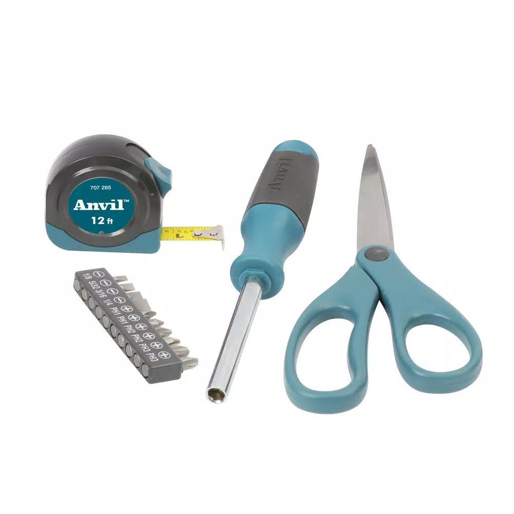 Anvil 17-Piece Homeowner Hand Tool Set with Carbon Steel Construction