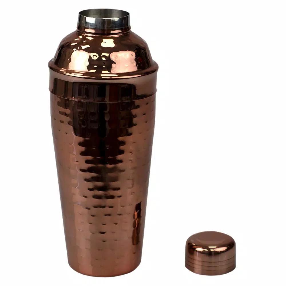 Unbranded Hammered Copper Stainless Steel Cocktail Shaker, 750 ml