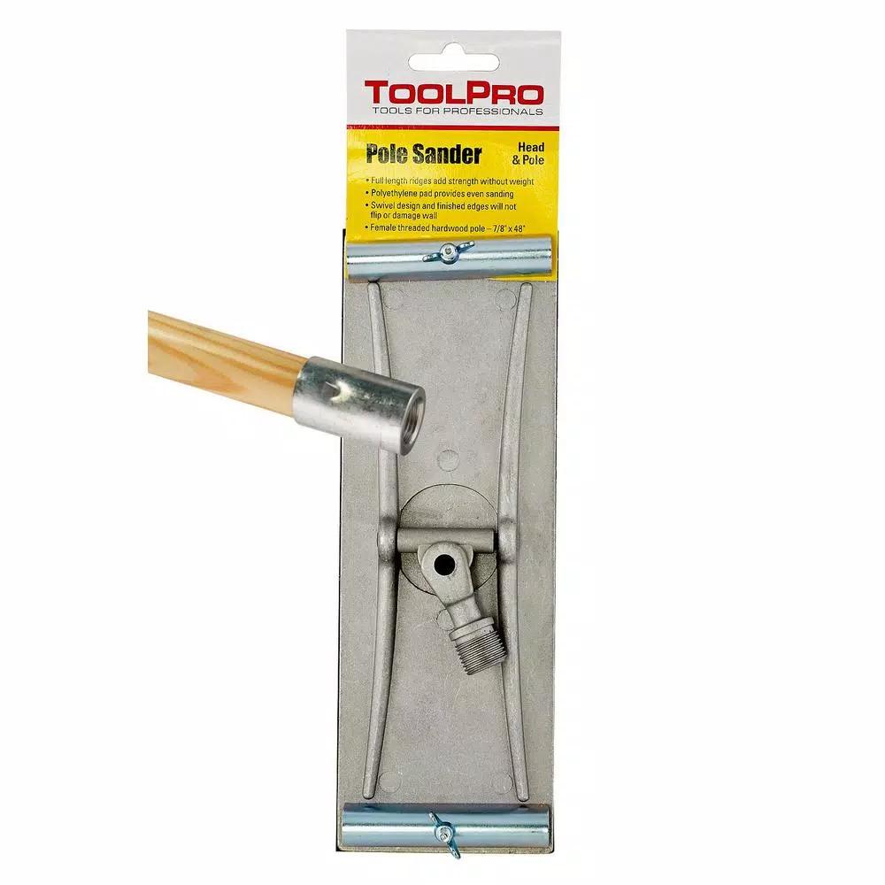 ToolPro Swivel Head Drywall Pole Sander with 48 in. Wood Handle