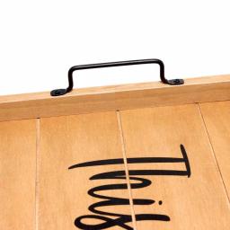 Elegant Designs Natural Wood Decorative Serving Tray with Black Metal Handles -  thumbnail 4