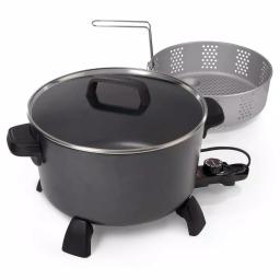 Presto 10 Qt. Black Kitchen Kettle XL Multi-Cooker and Deep Fryer with Tempered Glass Cover thumbnail 1