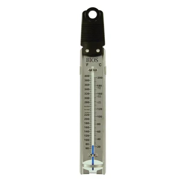 Unbranded Stainless Steel Candy Thermometer with Adjustable Pan Clip, 20°C to 200°C