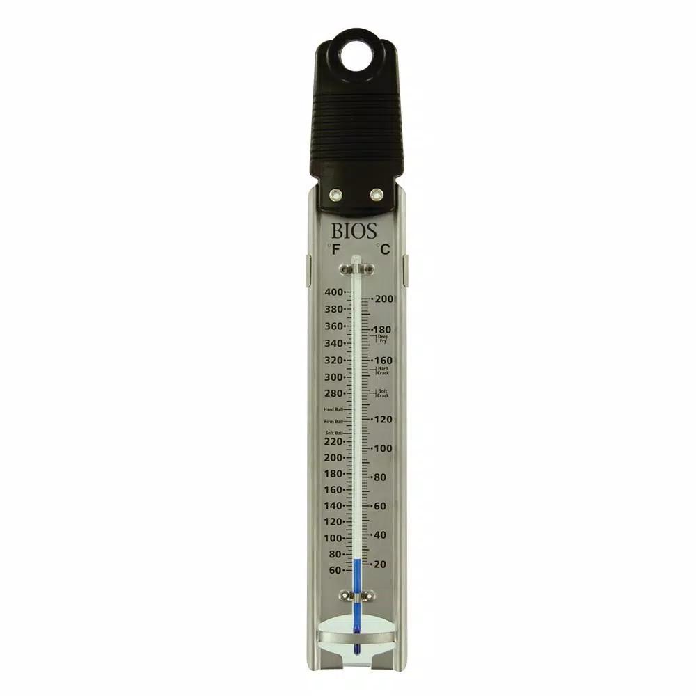 Unbranded Stainless Steel Candy Thermometer with Adjustable Pan Clip, 20°C to 200°C