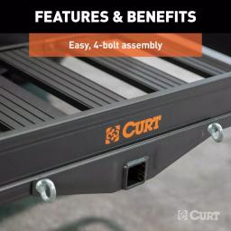 CURT 500 lb. Capacity Aluminum Basket Style Hitch Cargo Carrier, 2 in. Receiver, 49 in. x 22 in. thumbnail 7
