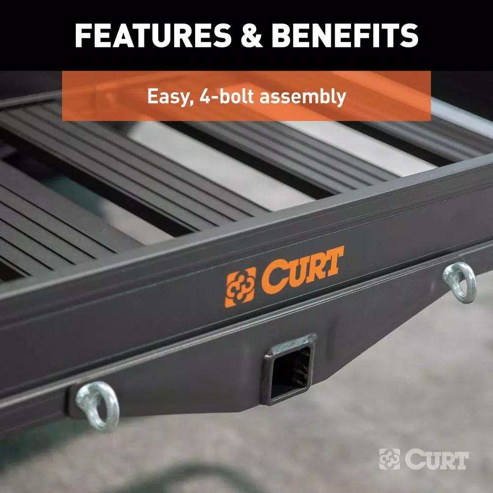 CURT 500 lb. Capacity Aluminum Basket Style Hitch Cargo Carrier, 2 in. Receiver, 49 in. x 22 in.