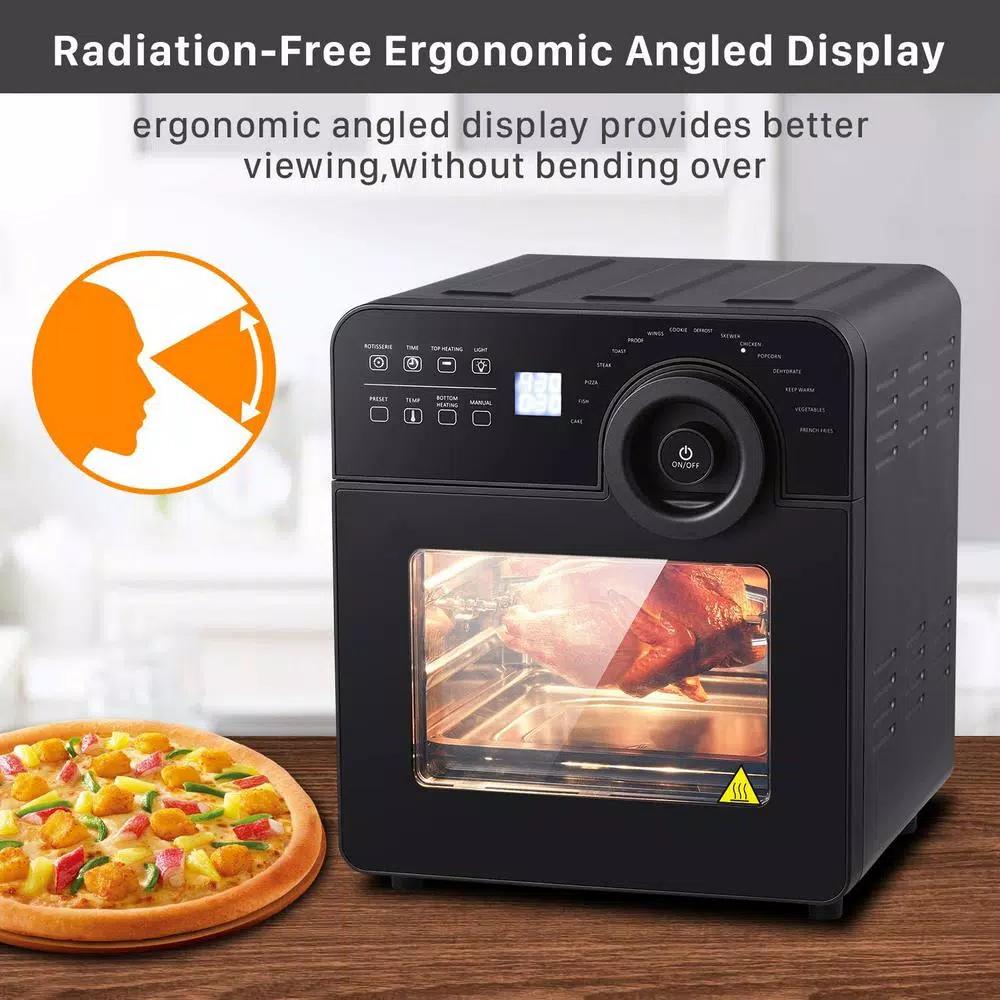 Geek Chef 1700W 15 Qt. Large Capacity Air Fryer with Rotisserie and 16 Preset Modes, Black