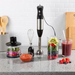 Classic Cuisine 4-in-1 Immersion Blender Set with Chopper and Whisk, 6-Speed, 400W, Black thumbnail 7