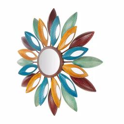 StyleWell Sunburst Art Deco Multi-Colored Metal Accent Mirror, 25.5 in. Diameter thumbnail 6
