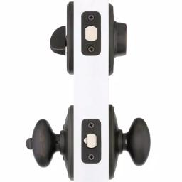 Schlage Wakefield Aged Bronze Single Cylinder Deadbolt and Siena Entry Door Knob Combo Pack thumbnail 2