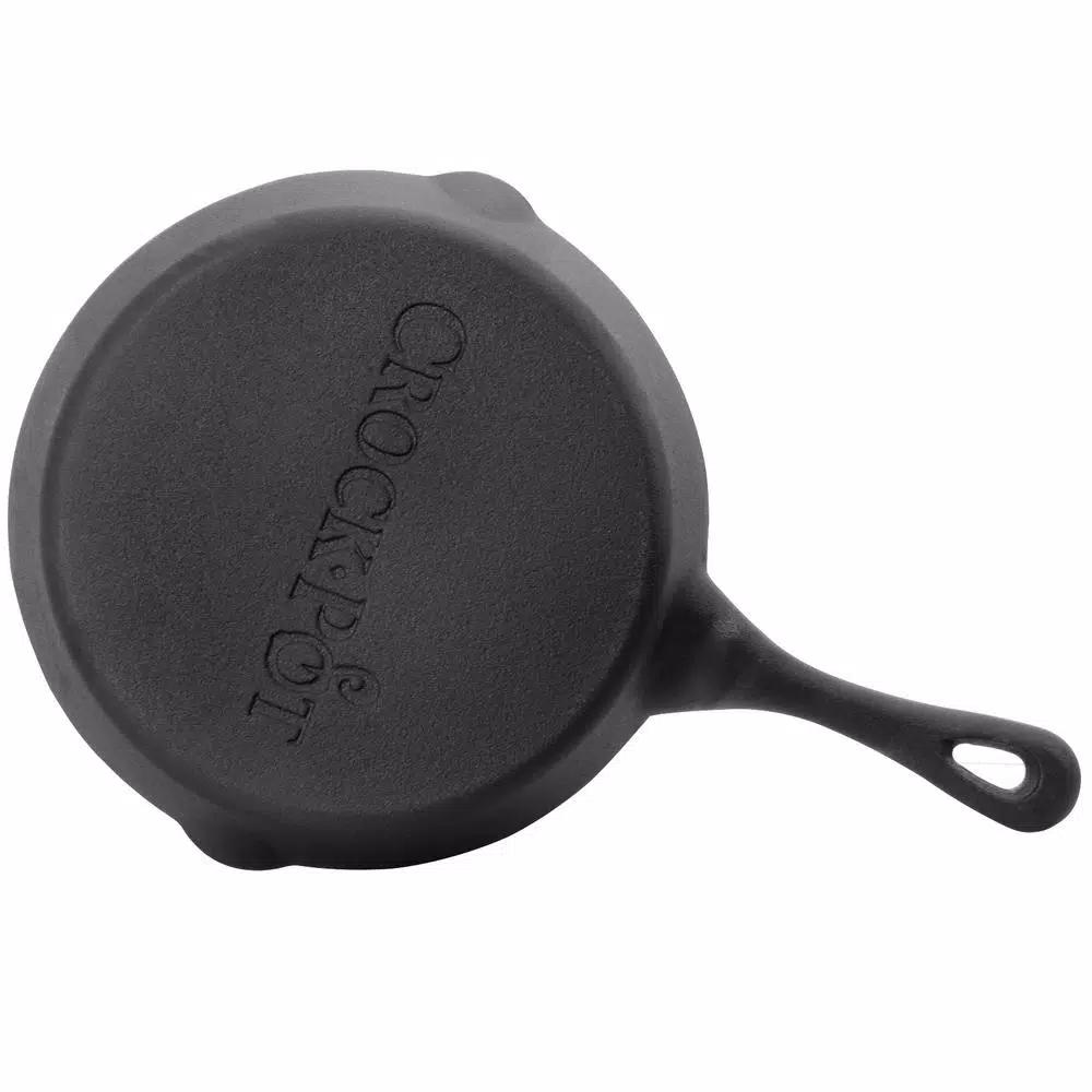 Crock-Pot Crock Pot Artisan 8 in. Cast Iron Skillet with Pour Spout, Flat Black