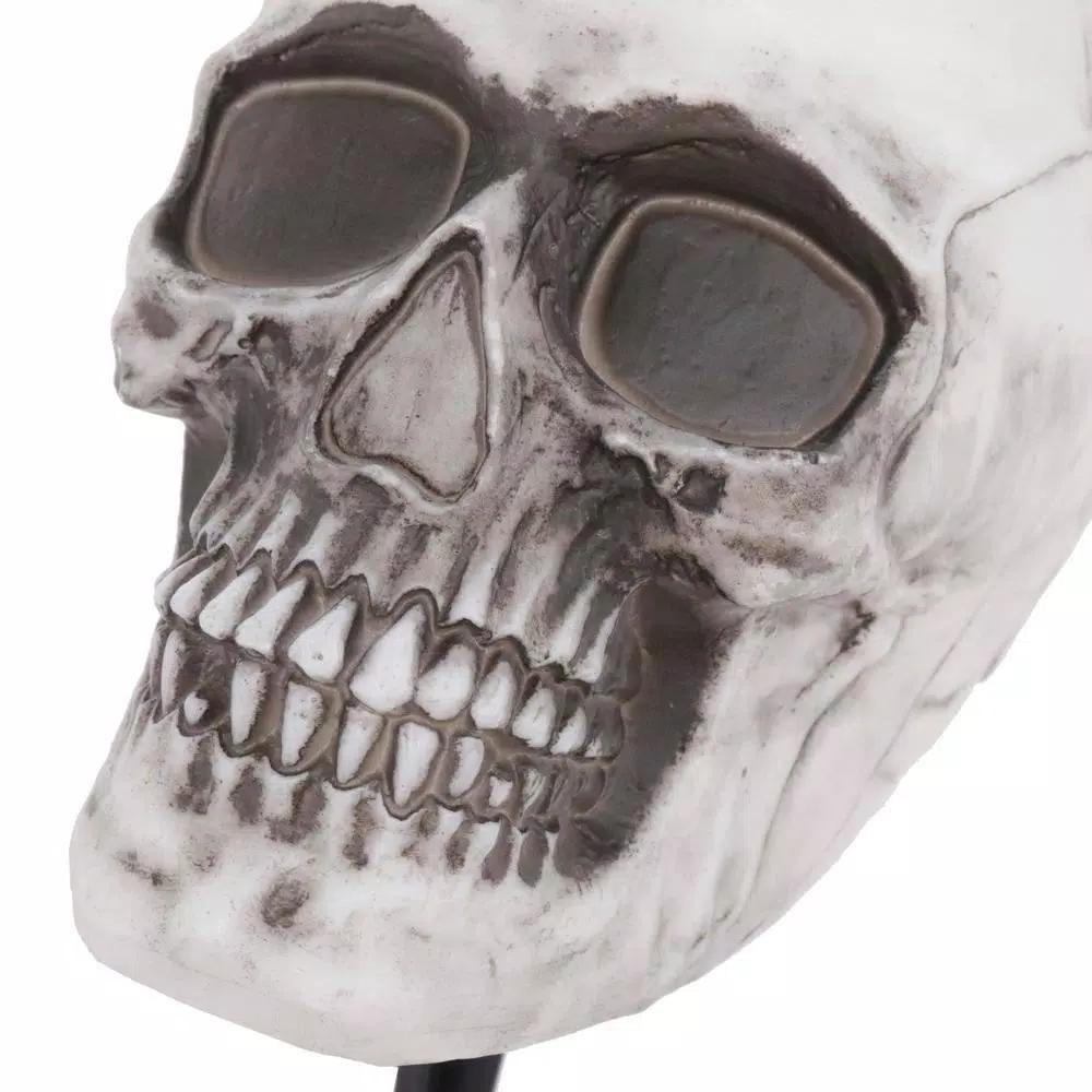 Home Accents Holiday 14.5 in. LED Scary Skull Pathway Markers with Sound and Timer (4-Pack)