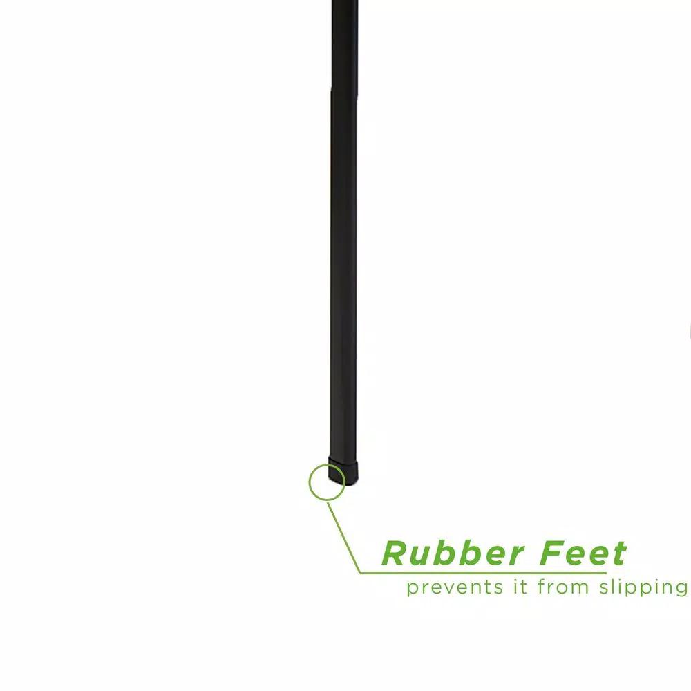 Mind Reader 6-Bar Freestanding Towel Rack, Black Metal Bathroom Towel Stand