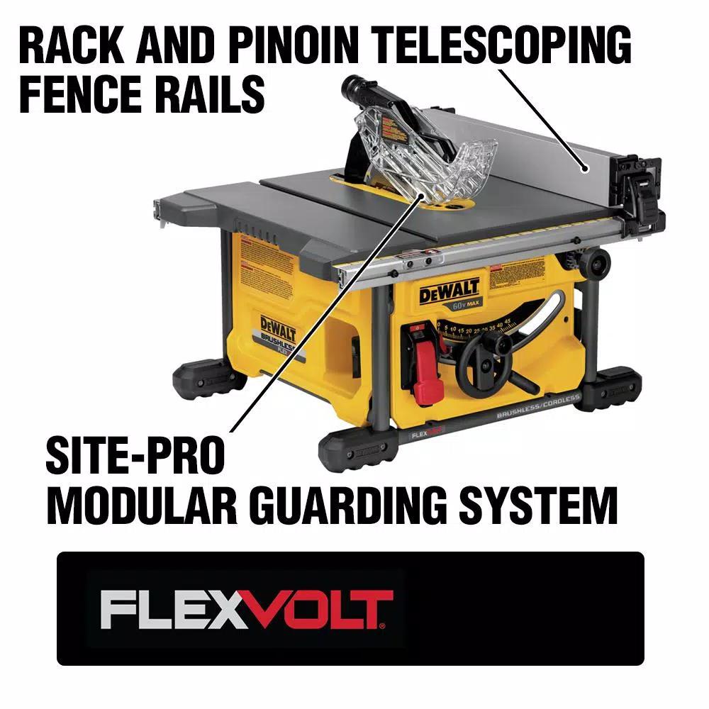 DEWALT FLEXVOLT 60V MAX Cordless Brushless 8-1/4 in. Table Saw Kit with (3) 6.0 Ah Batteries
