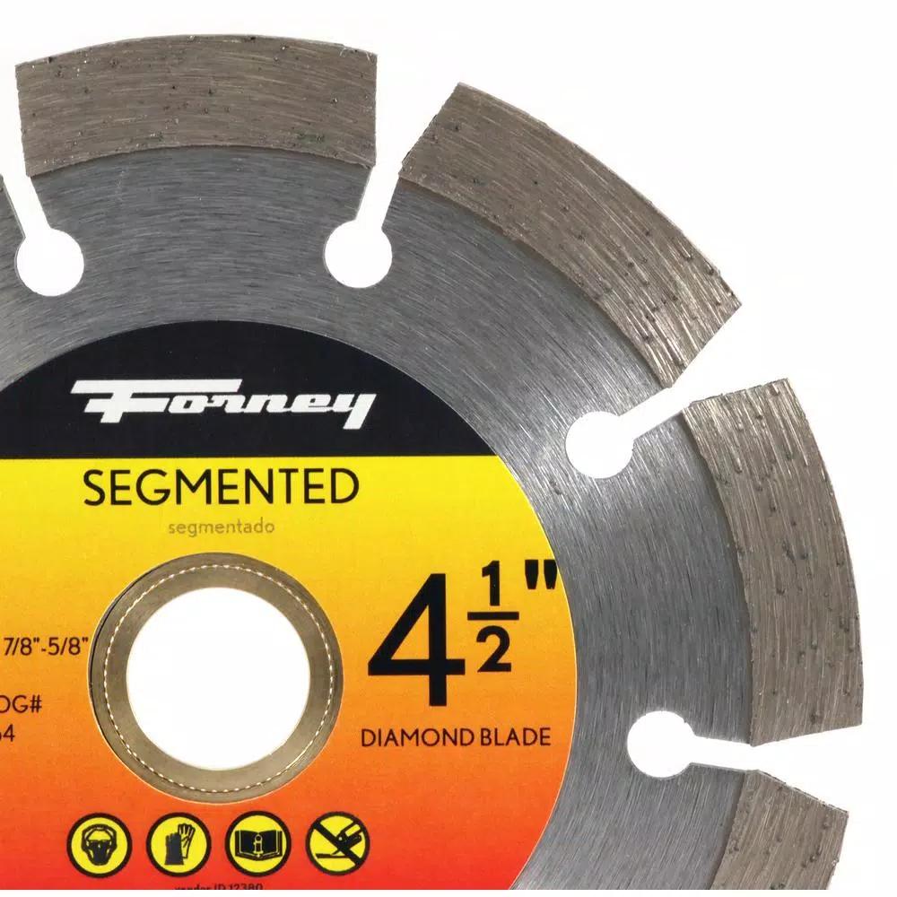 Forney 4-1/2 in. Segmented Diamond Cut-Off Blade for Concrete and Masonry