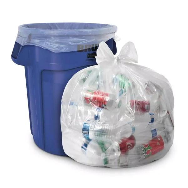 Aluf Plastics Heavy-Duty 33 Gallon Clear Recycling Bags, 1.5 Mil Equiv., 100-Count