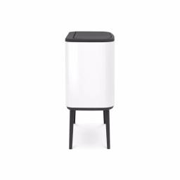 Brabantia Bo 9 Gallon Dual Compartment White Steel Rectangular Touch Bin with Removable Buckets thumbnail 2