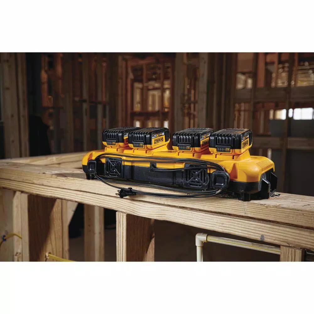 DEWALT 4-Port Rapid Lithium-Ion Battery Charger for 12V, 20V MAX, and FLEXVOLT 60V MAX Batteries