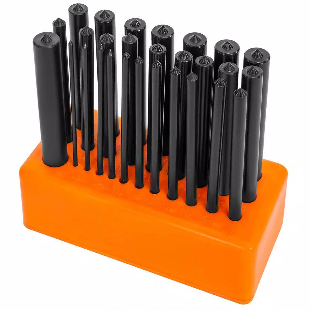 XtremepowerUS 28-Piece Steel Transfer Punch Set with Index Holder for Machinists and Toolmakers